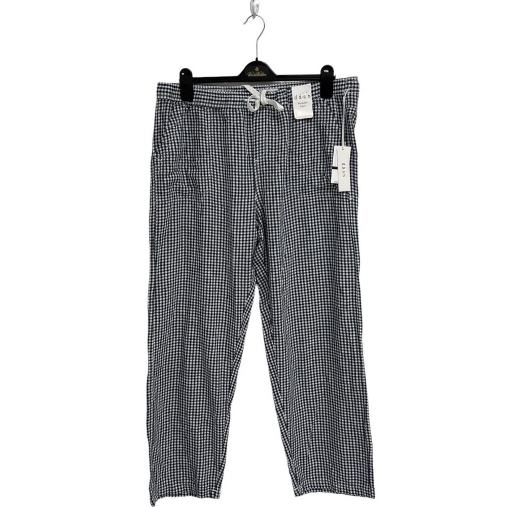 Dā-sh Women's Navy Blue Checkered Pull On Jogger Pants Size L